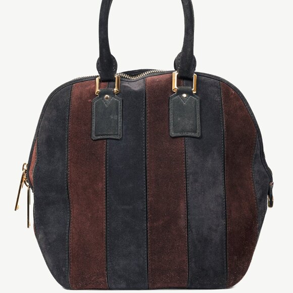 Burberry Prorsum Orchard Black Currant and Plum Suede Stripes Bag - Picture 4 of 16